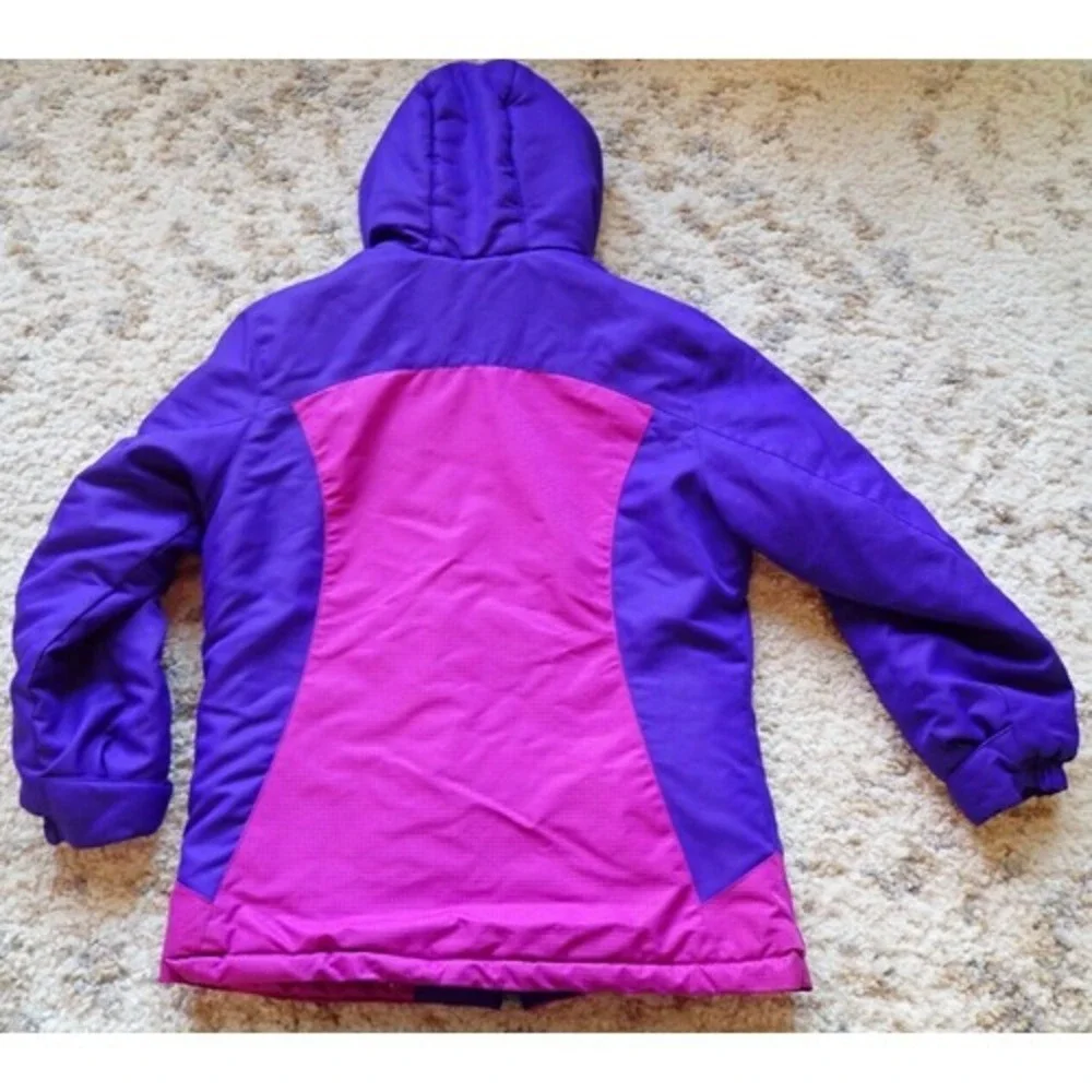 Gerry Winter Jacket Kids Size Medium 10/12 Purple Pink Excellent Hooded Ski Coat